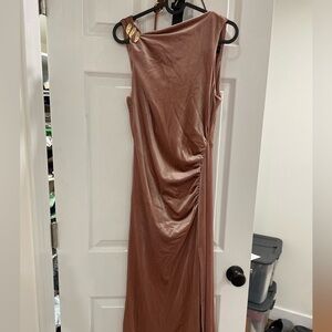 Elegant Sleeveless Brown Dress